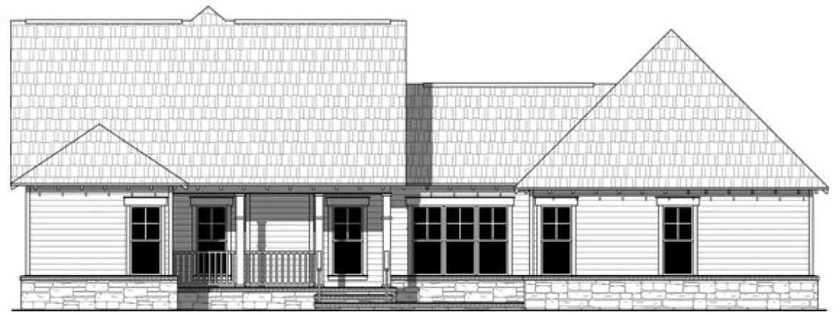 Rear Elevation for House Plan #210491