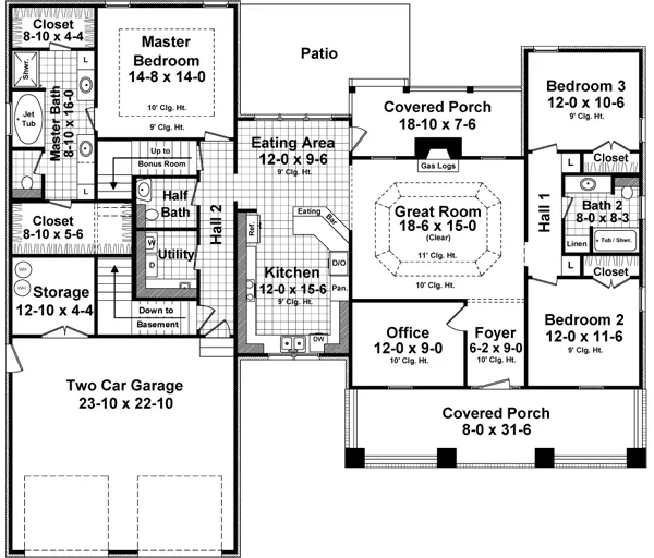 Main Floor Plan for House Plan #210491