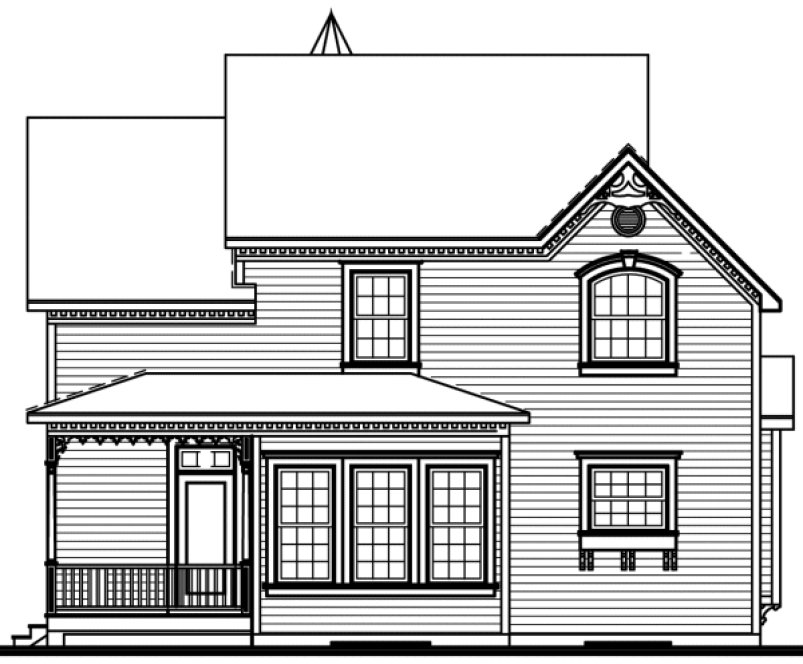 Rear Elevation for House Plan #142752