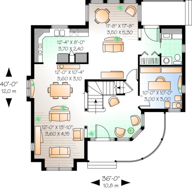 Main Floor Plan for House Plan #142752