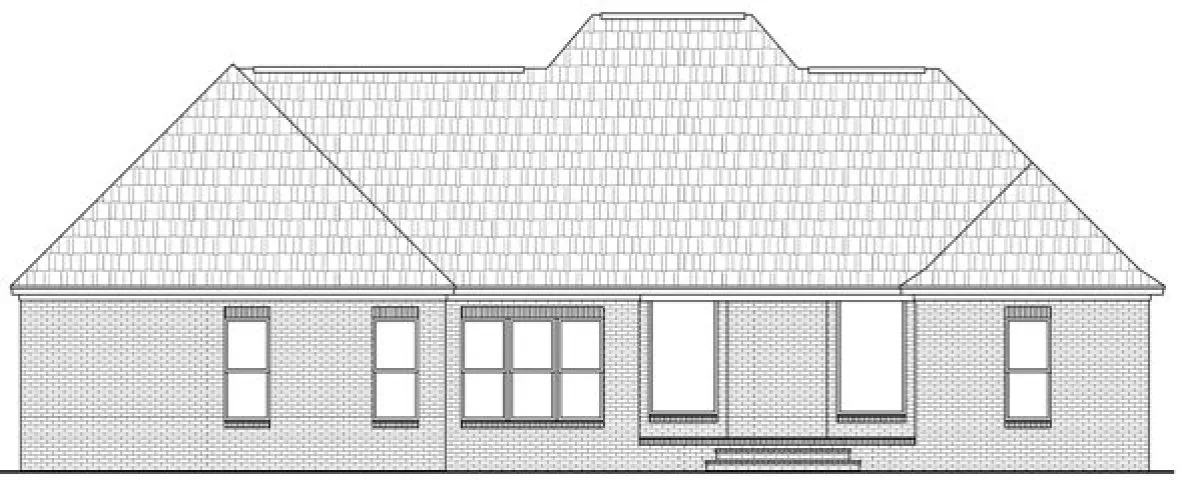 Rear Elevation for House Plan #217112