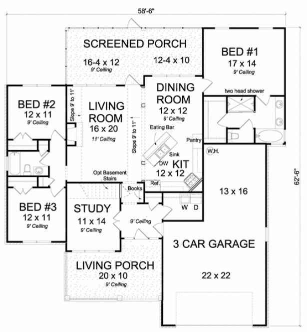 Main Floor Plan for House Plan #247430