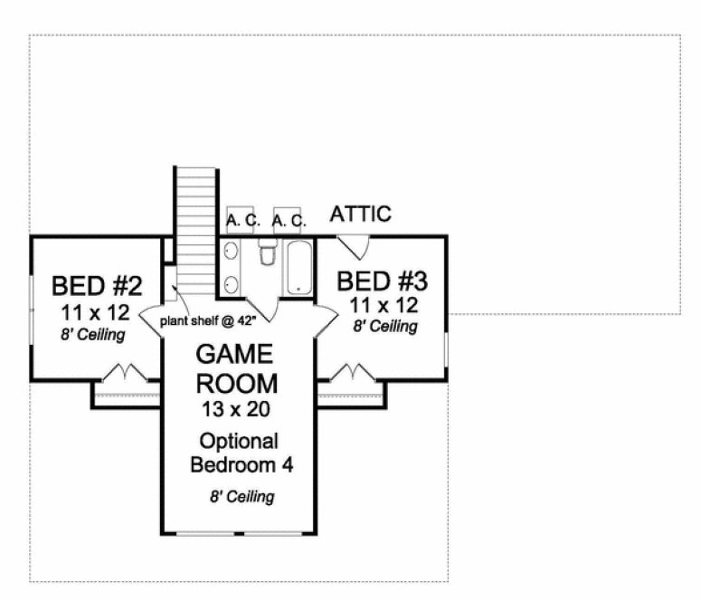 Second Floor Plan for House Plan #248430