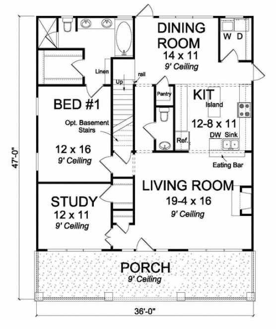 Main Floor Plan for House Plan #249430