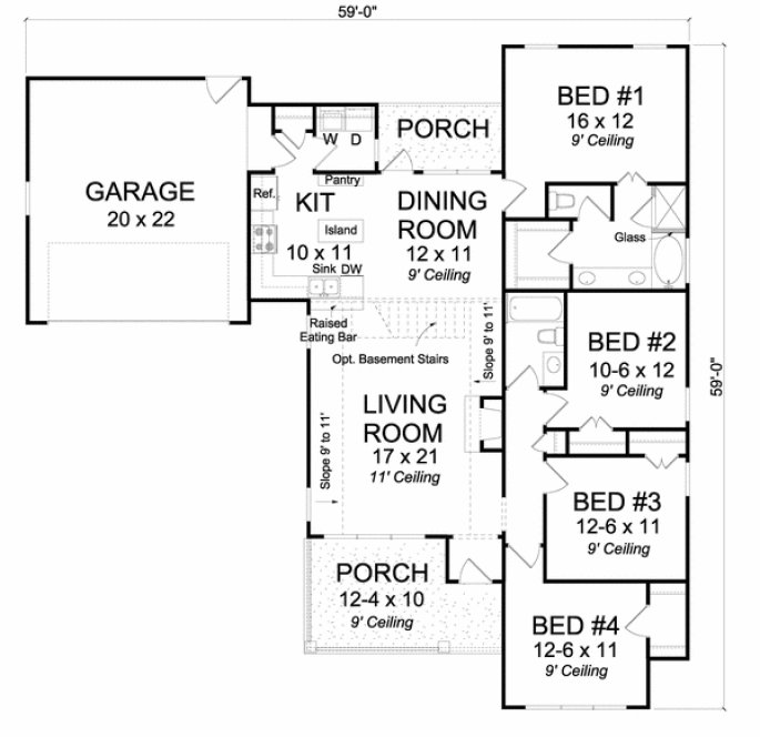 Main Floor Plan for House Plan #243530