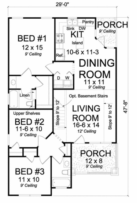 Main Floor Plan for House Plan #244530