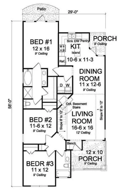 Main Floor Plan for House Plan #247530