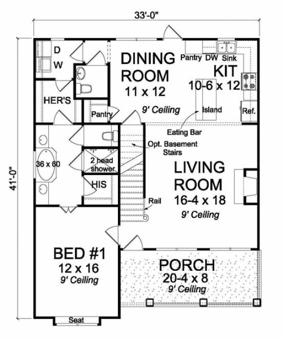 Main Floor Plan for House Plan #249530