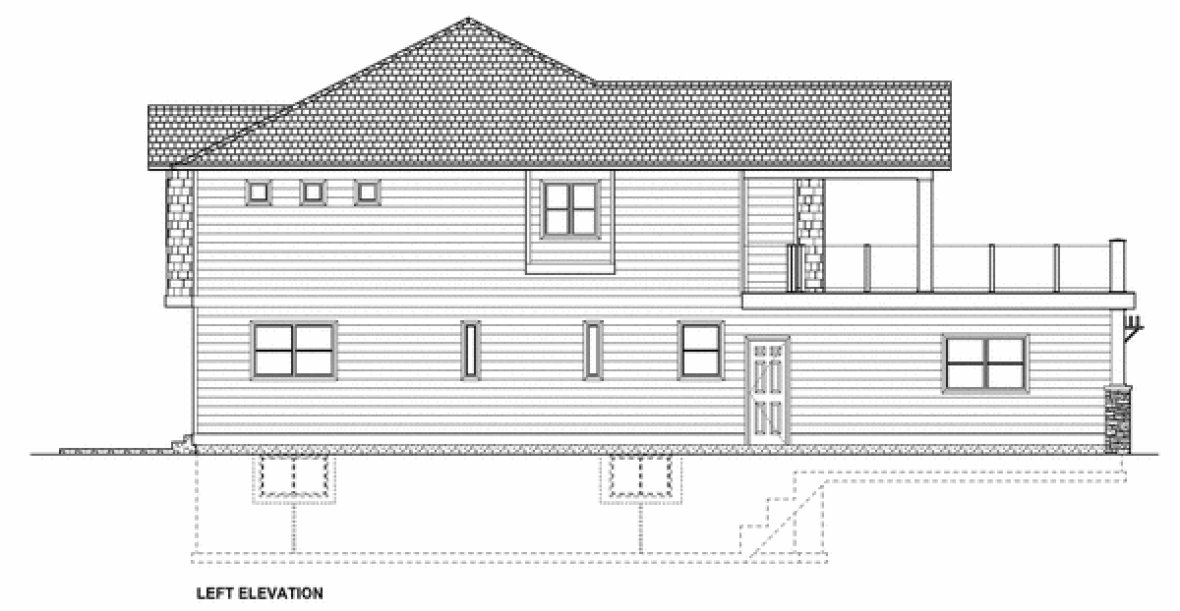 Left Elevation for House Plan #195296
