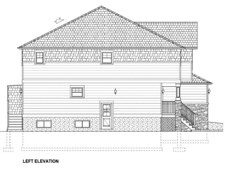 Left Elevation for House Plan #195259
