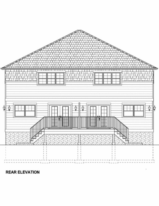 Rear Elevation for House Plan #195259