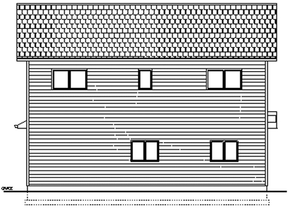 Rear Elevation for House Plan #207060