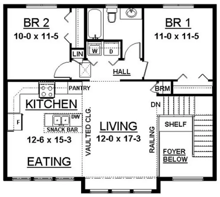 Second Floor Plan for House Plan #207060