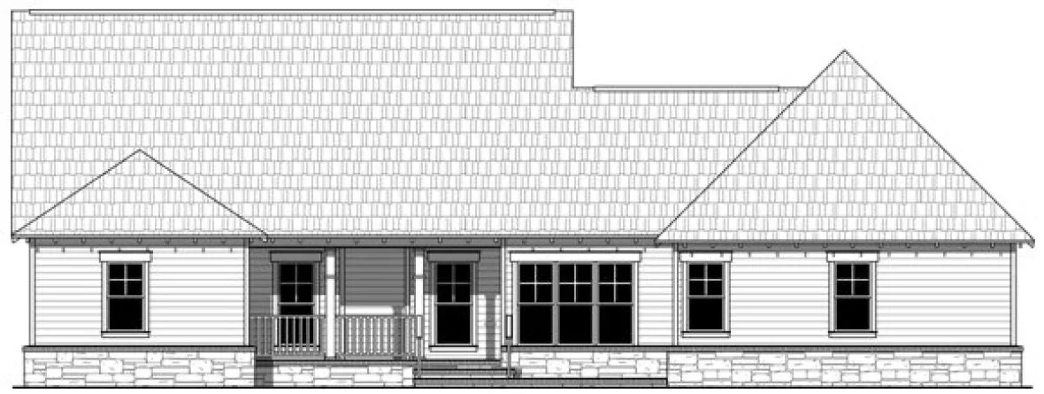 Rear Elevation for House Plan #213322