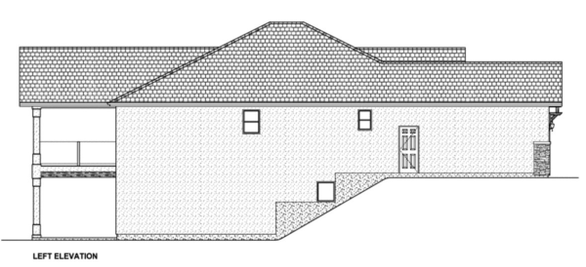 Left Elevation for House Plan #195333