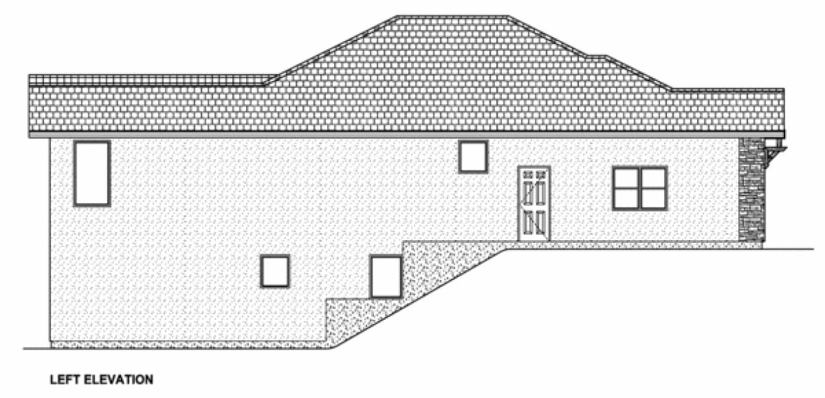 Left Elevation for House Plan #195335