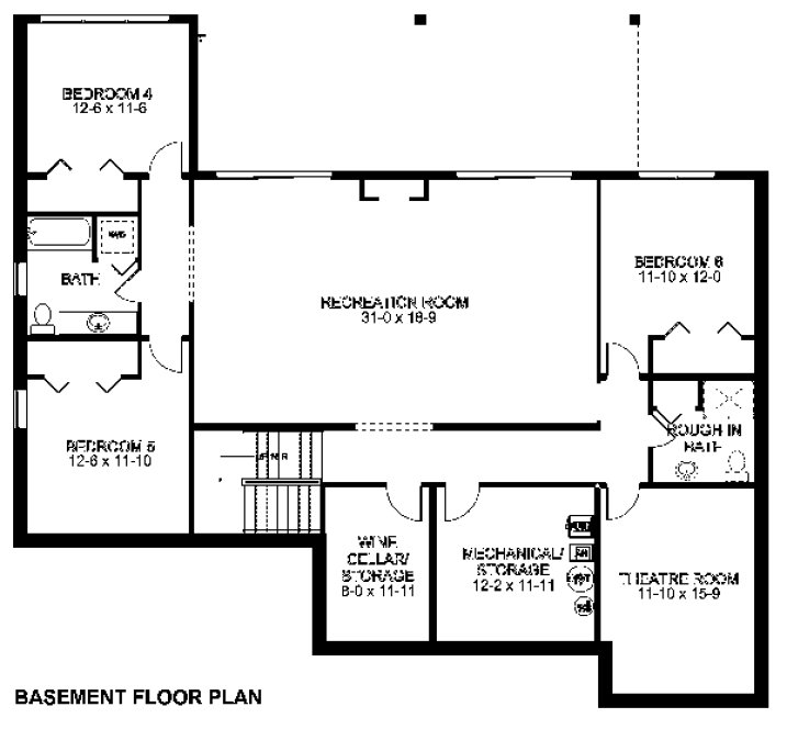 Basement Plan for House Plan #195335