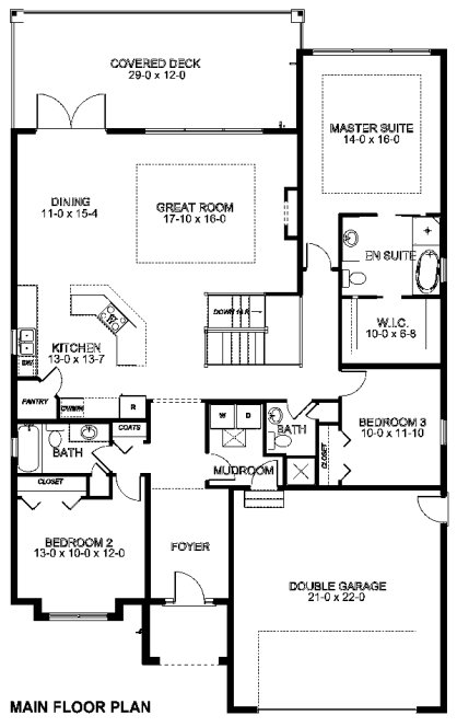 Main Floor Plan for House Plan #195336