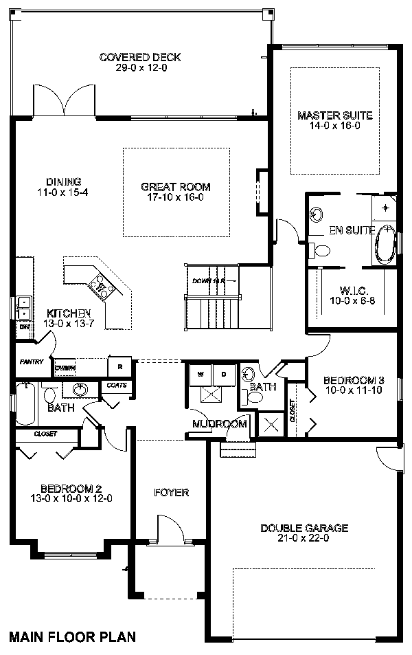 Main Floor Plan for House Plan #195336