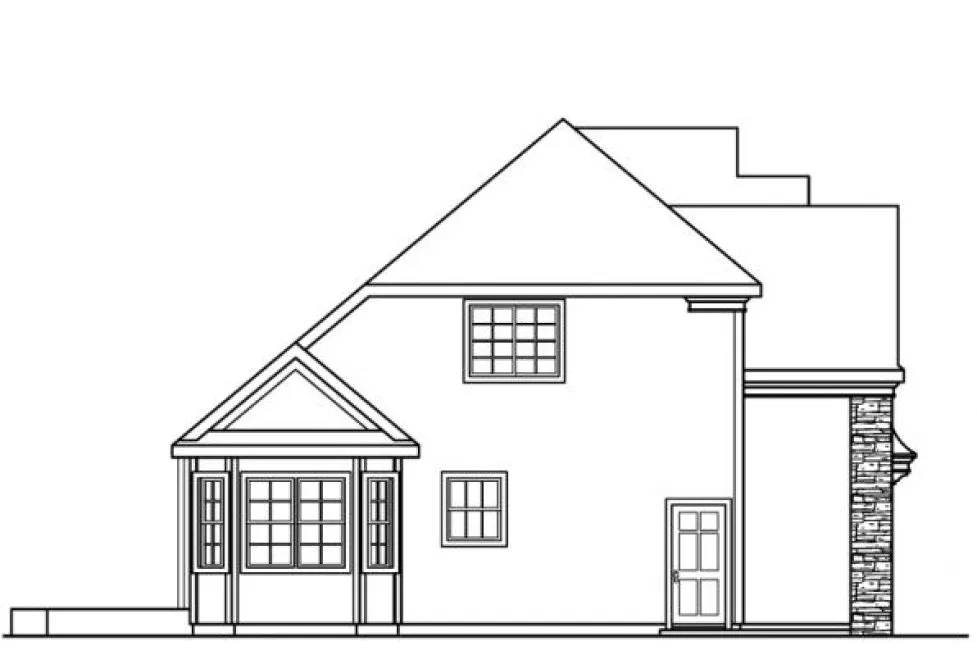 Left Elevation for House Plan #342943