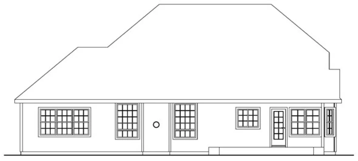 Rear Elevation for House Plan #342943