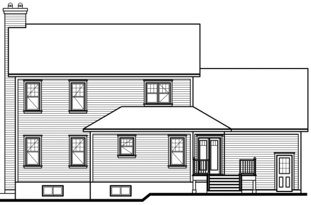 Rear Elevation for House Plan #146283