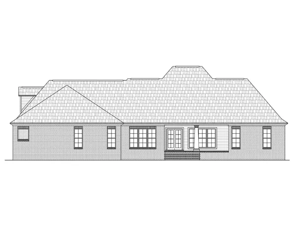 Rear Elevation for House Plan #214272