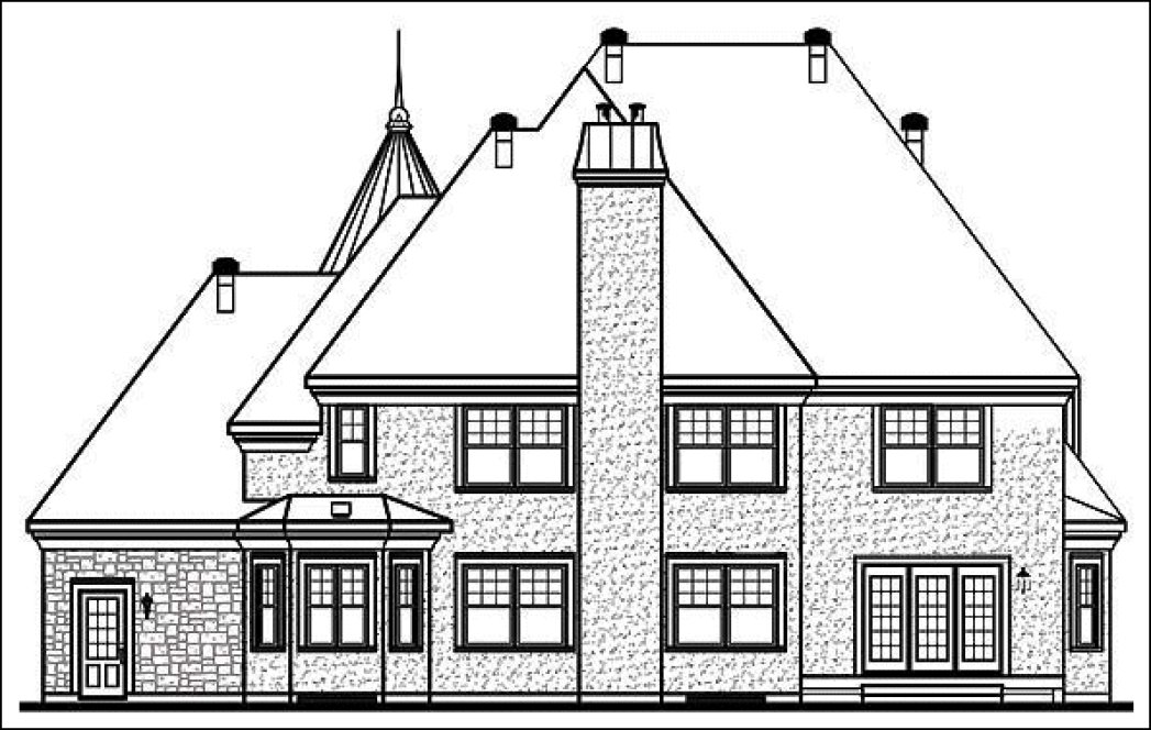 Rear Elevation for House Plan #149243