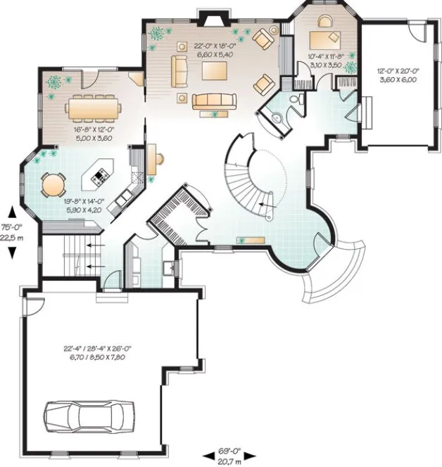 Main Floor Plan for House Plan #149243