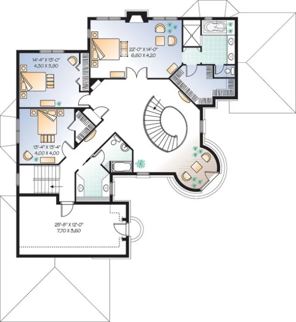 Second Floor Plan for House Plan #149243