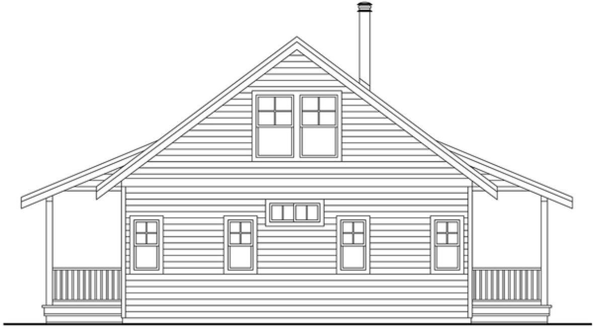 Rear Elevation for House Plan #340751