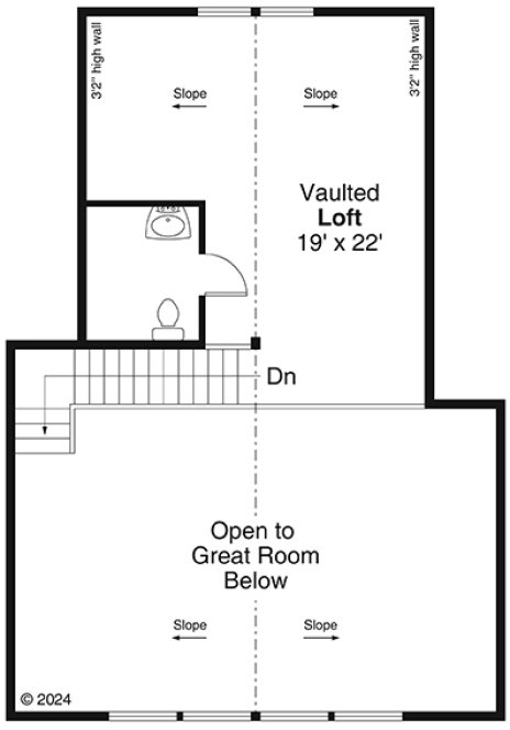 Second Floor Plan for House Plan #340751