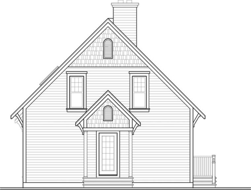 Rear Elevation for House Plan #149293
