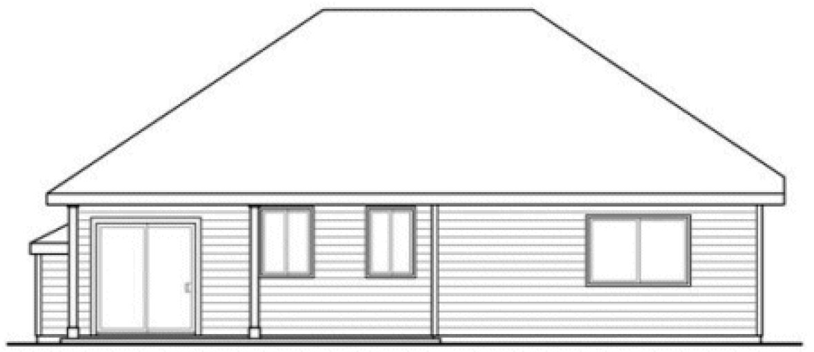 Rear Elevation for House Plan #344283