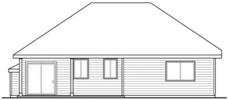 Rear Elevation for House Plan #344283
