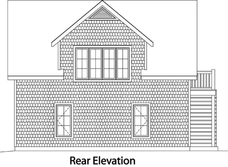 Rear Elevation for House Plan #415172
