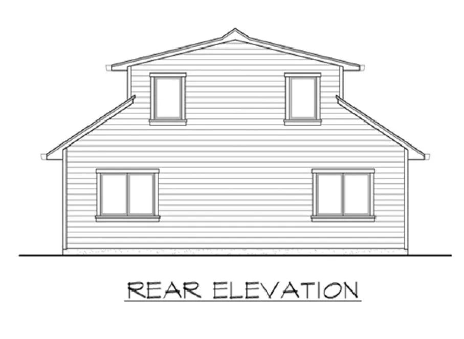 Rear Elevation for House Plan #331097