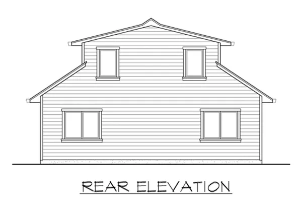 Rear Elevation for House Plan #331097