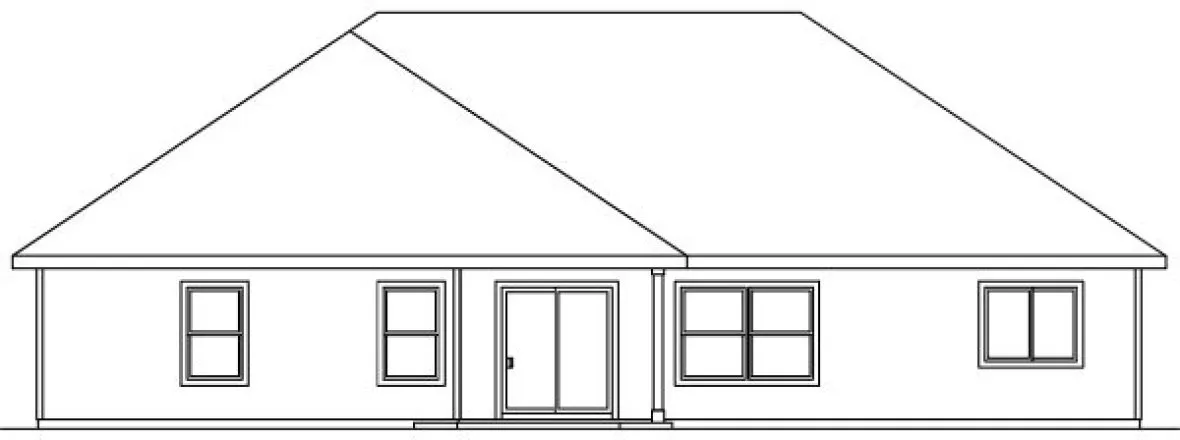 Rear Elevation for House Plan #341153