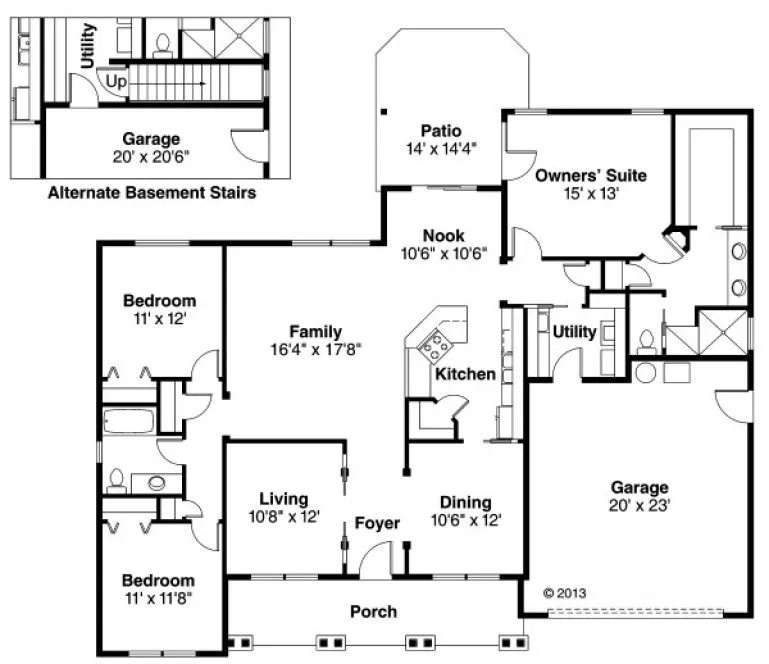 Main Floor Plan for House Plan #341153