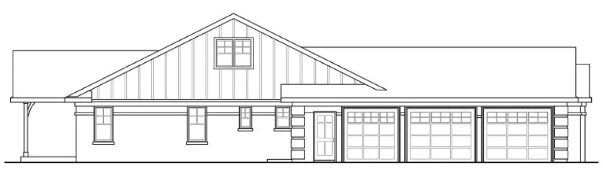 Left Elevation for House Plan #342851
