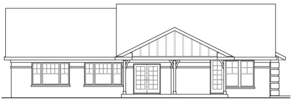 Rear Elevation for House Plan #342851