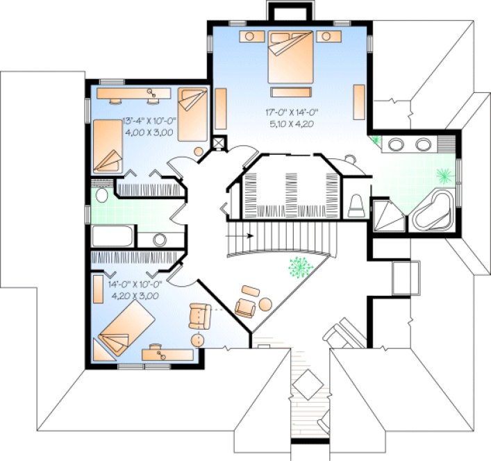 Second Floor Plan for House Plan #143183