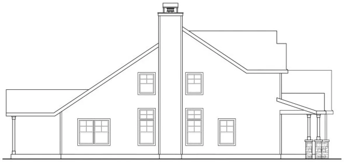 Left Elevation for House Plan #341773