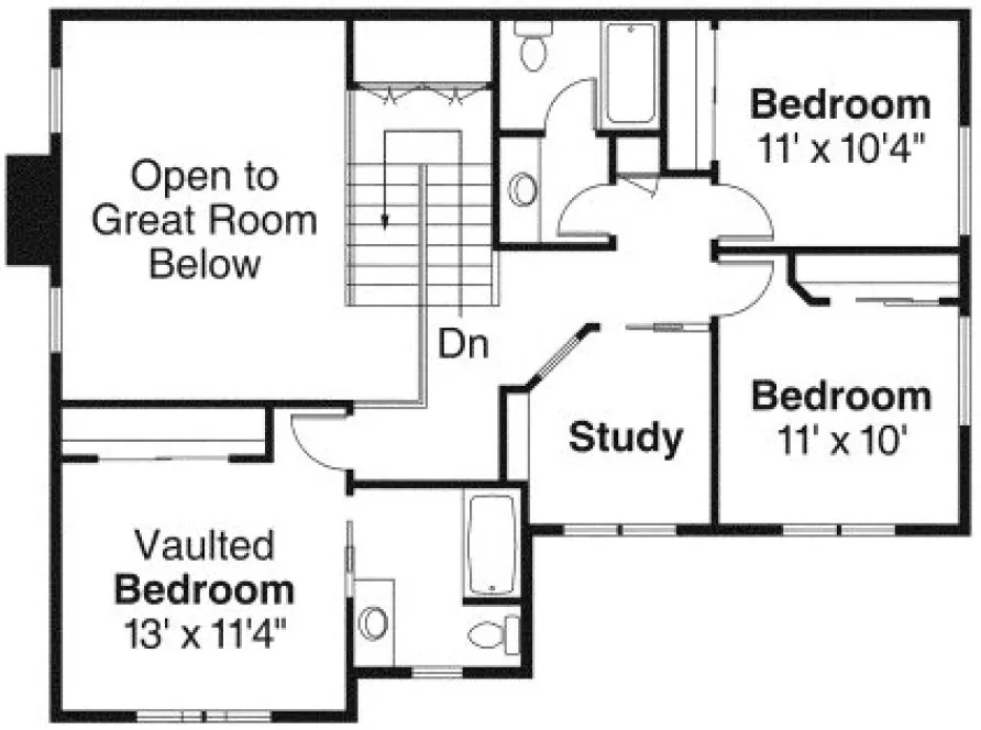Second Floor Plan for House Plan #341773