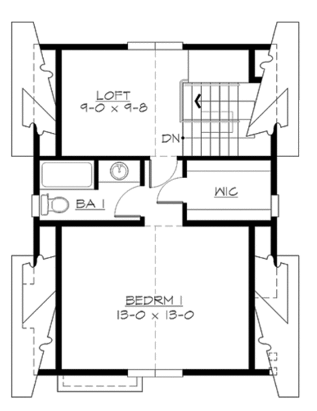 Second Floor Plan for House Plan #333111
