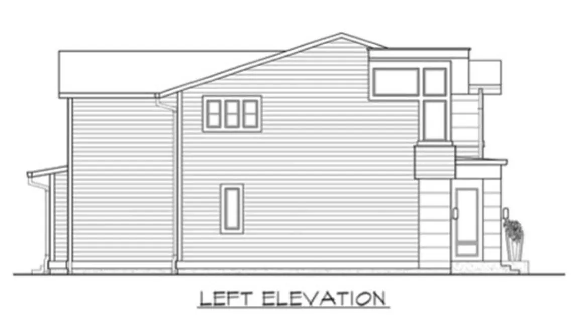 Left Elevation for House Plan #335662