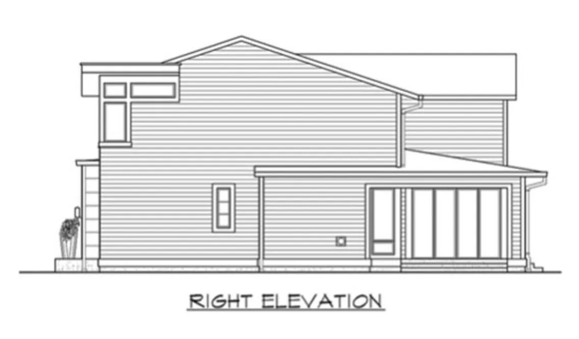 Right Elevation for House Plan #335662