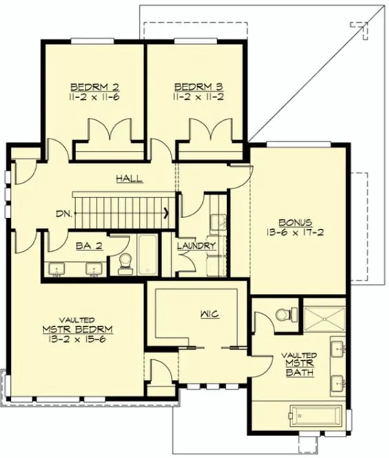 Second Floor Plan for House Plan #335662