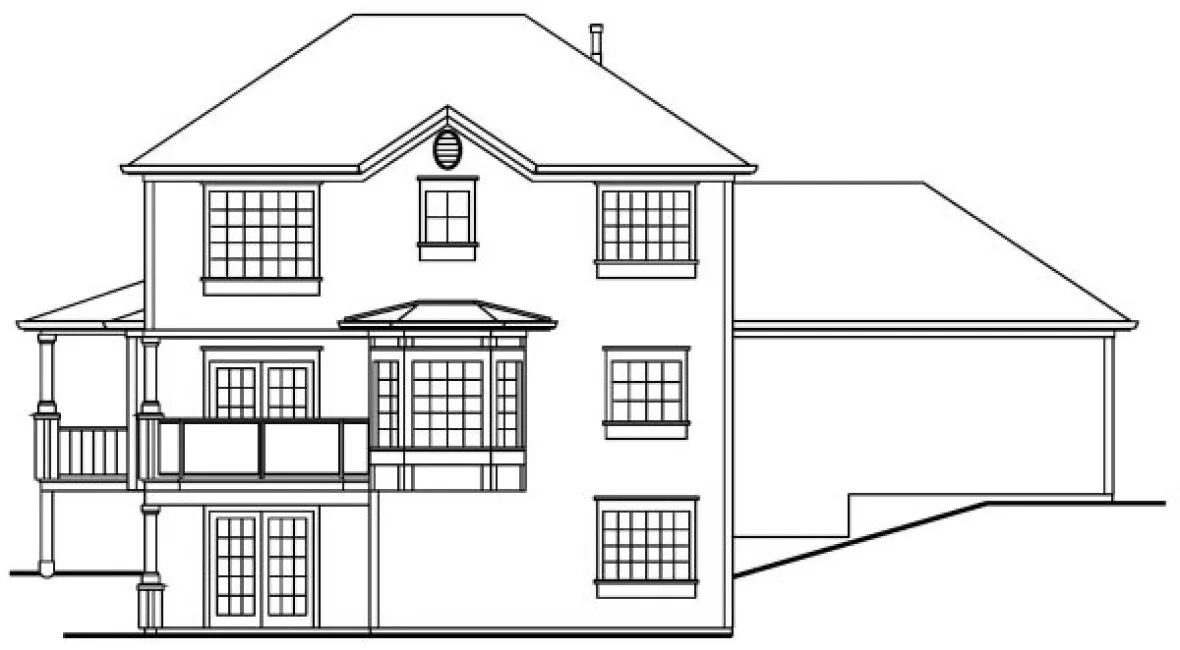 Rear Elevation for House Plan #574010